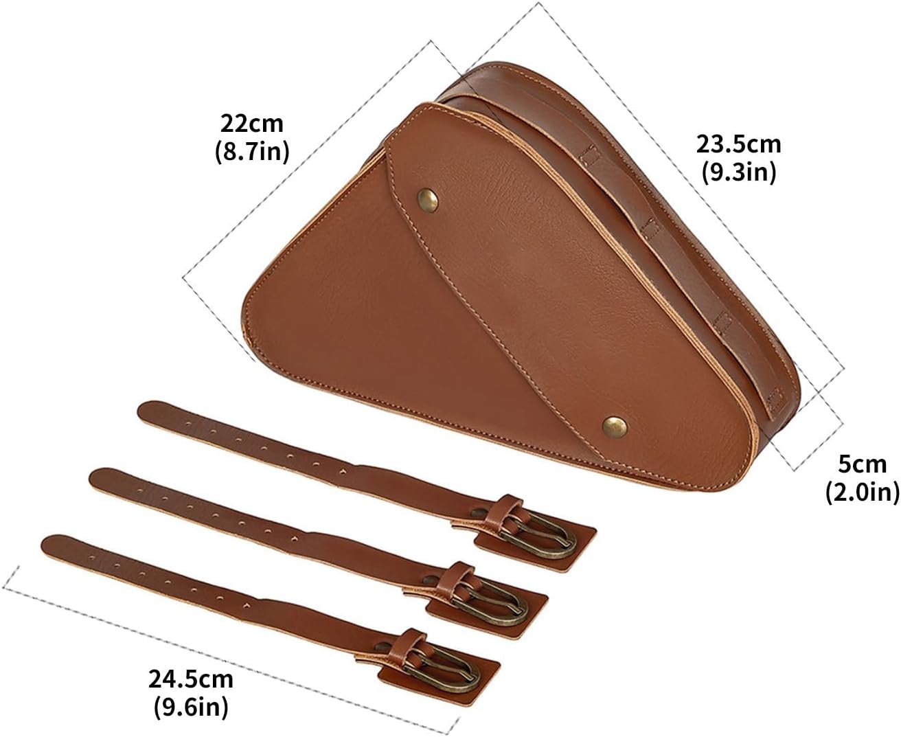 Bike Frame Bag, Triangle Bag Frame Pouch PVC Leather Large Capacity 5 Adjustable Positions Narrow Rim Design with Metal Closure for Easy Traveling