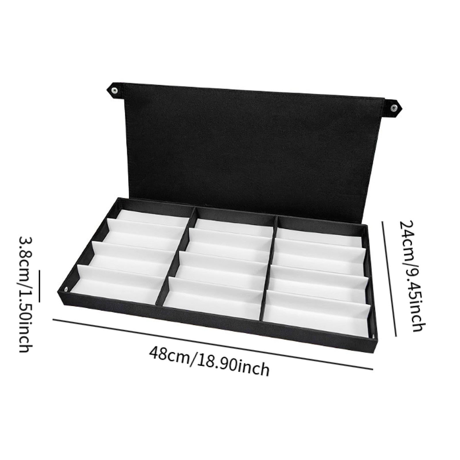 Boîte de Présentation pour Lunettes à 12 Compartiments, étui à Lunettes Tendance pour Table Ou Dressing