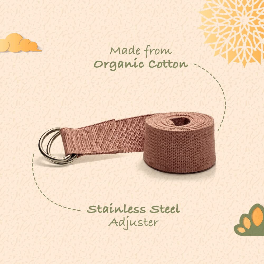Sarveda Yoga Belt | Organic Cotton | Stretching suitable for Gym Yoga | Green 1