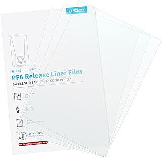 ELEGOO 3 PCS PFA Release Liner Film 2.0 273 x 176 mm For ELEGOO Saturn 2 and Saturn 8K Resin 3D Printer