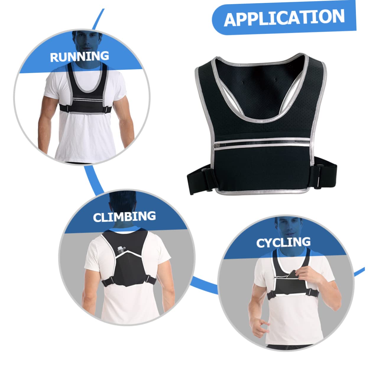 WOONEKY Chaleco Reflectante para Correr De Noche y Cómodo Ciclismo y Senderismo Diseño De Almacenamiento y Alta Visibilidad