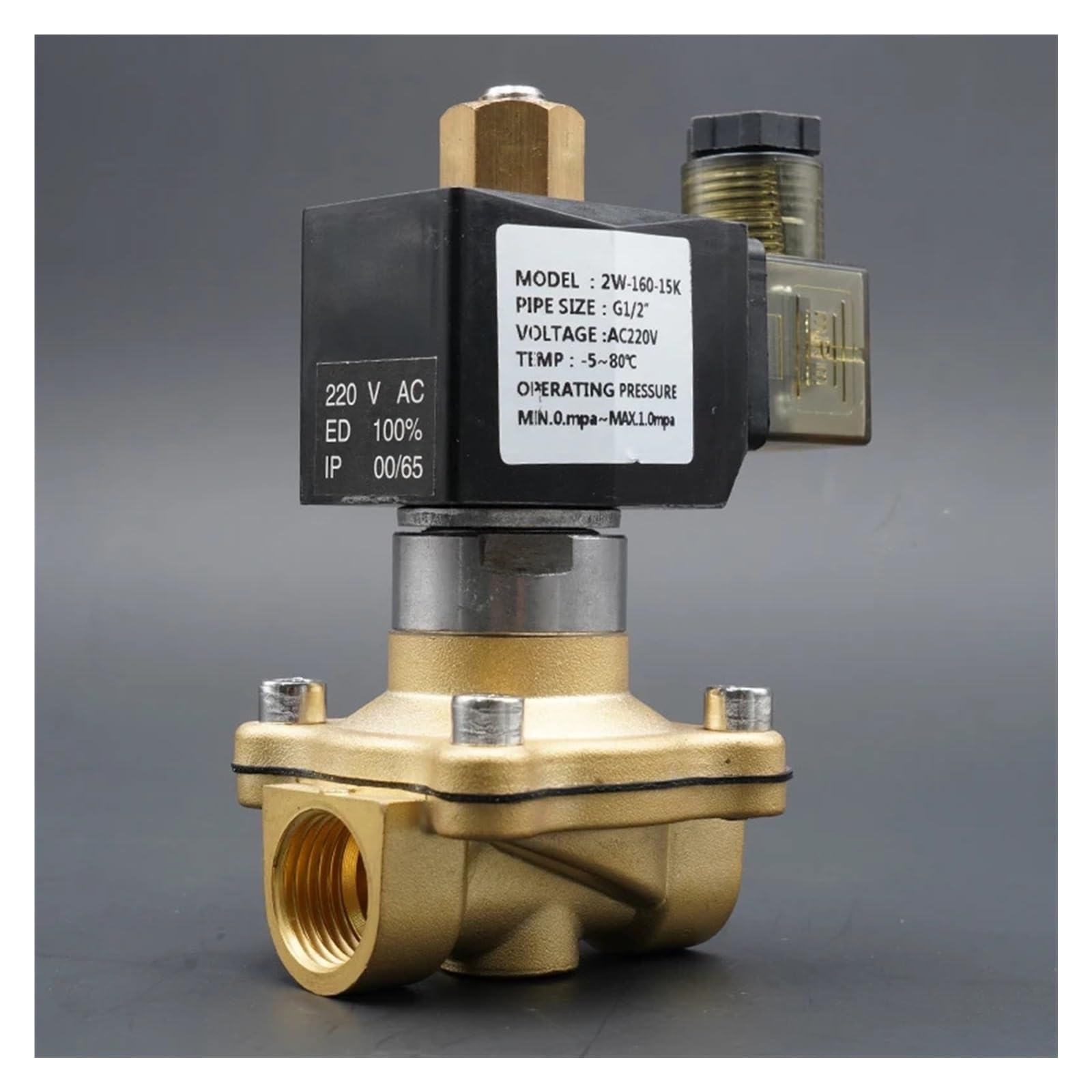 Huuoqiwy 2 Solenoid Valve 1/4" 3/8" 1/2" 3/4" Normally Open Valve Brass Water Valve 20V 4V(Ac220v-Nbr)