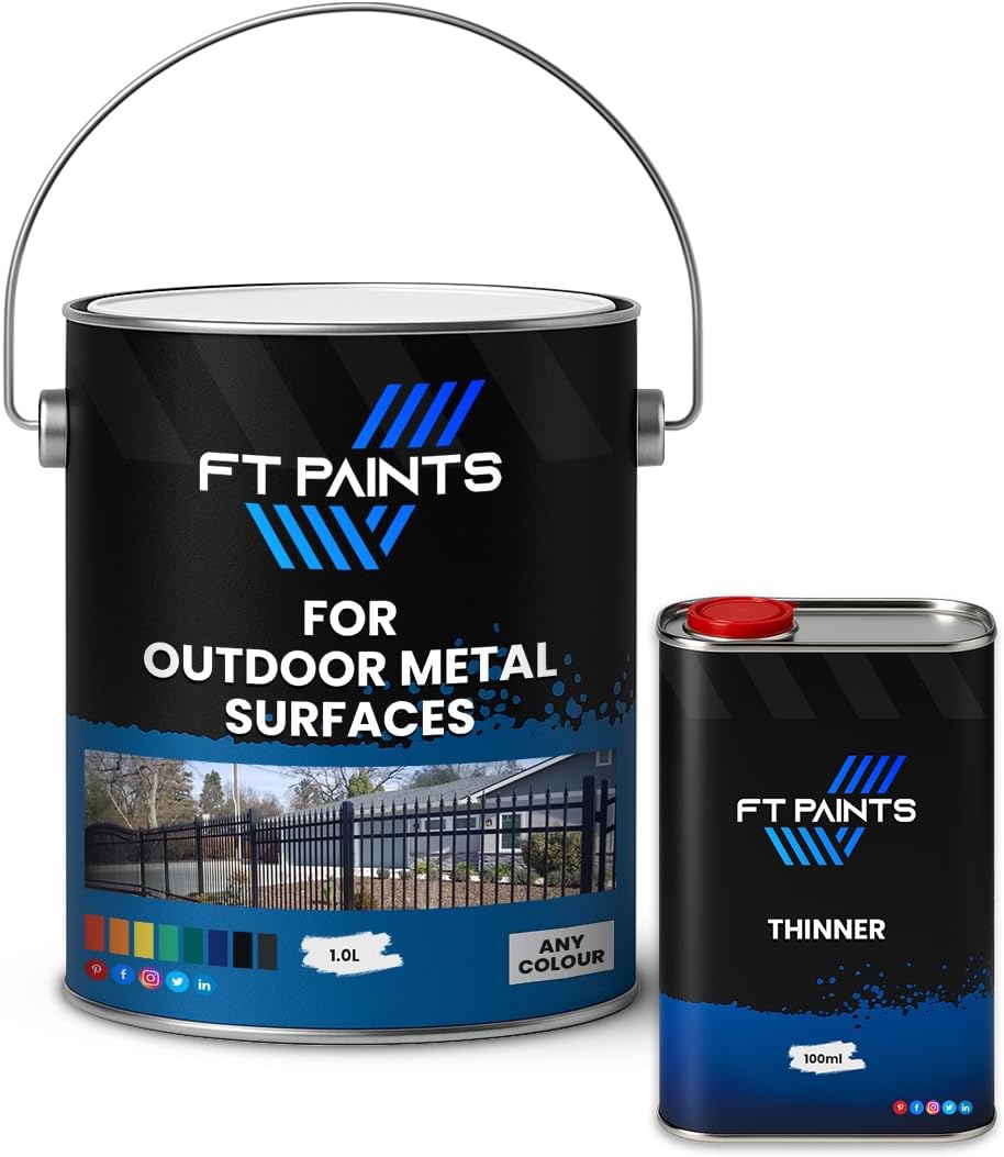 FabioT. FT Paints 1.1L Kit Synthetic Paint with Gloss For Outdoor Metal Surfaces-RAL 6011-Reseda Green