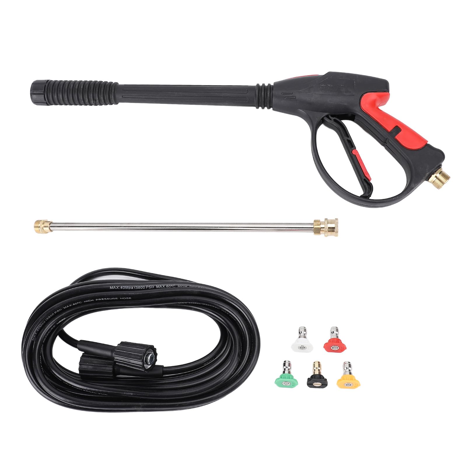 Kit de Rociador de Lavadora de Alta Presión, Varilla Eléctrica Duradera para Limpiar Coche, Barco, Casa, Universal, Manguera de 26,2 Pies