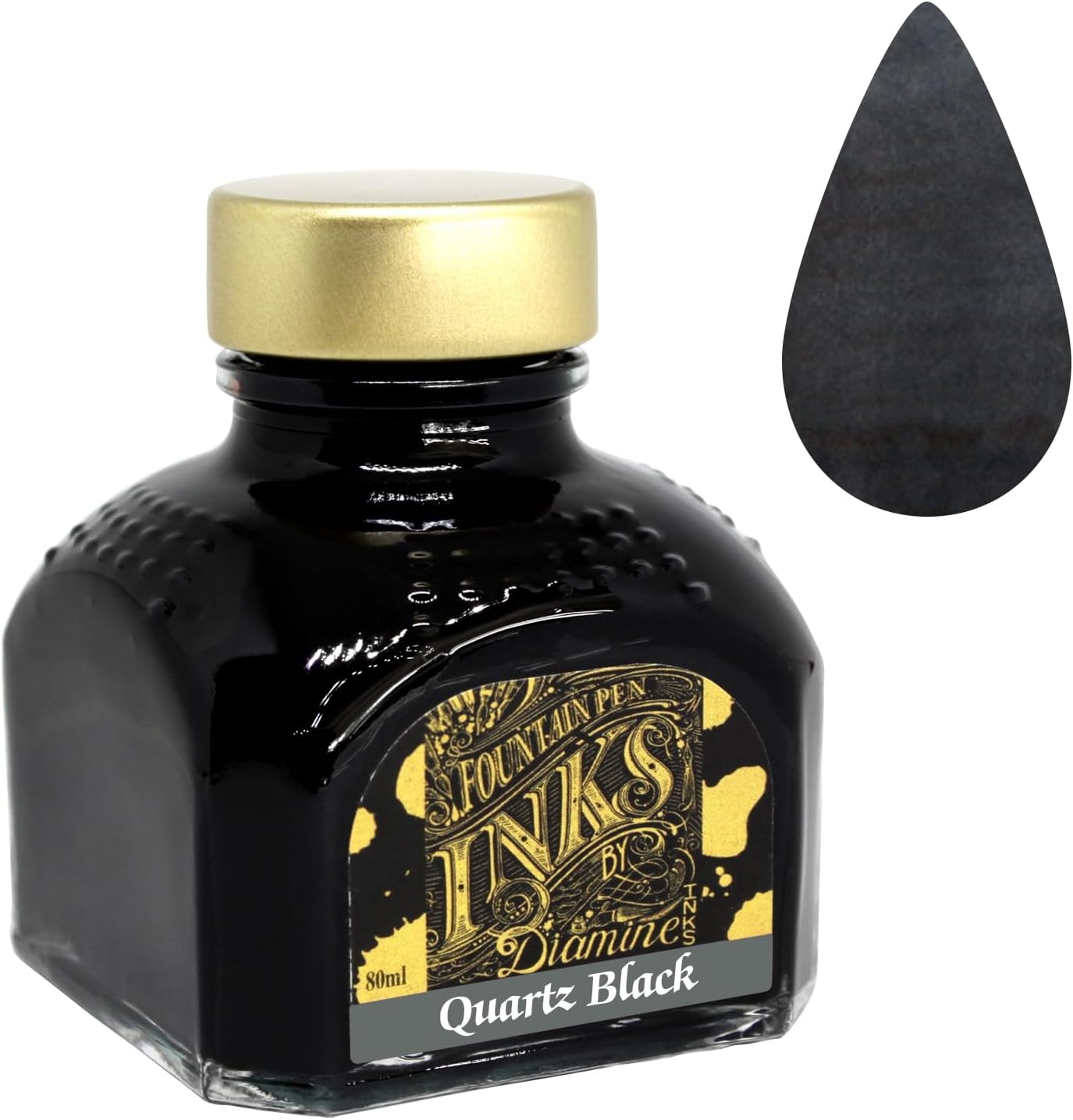 80ml Quartz Black fountain pen ink bottle