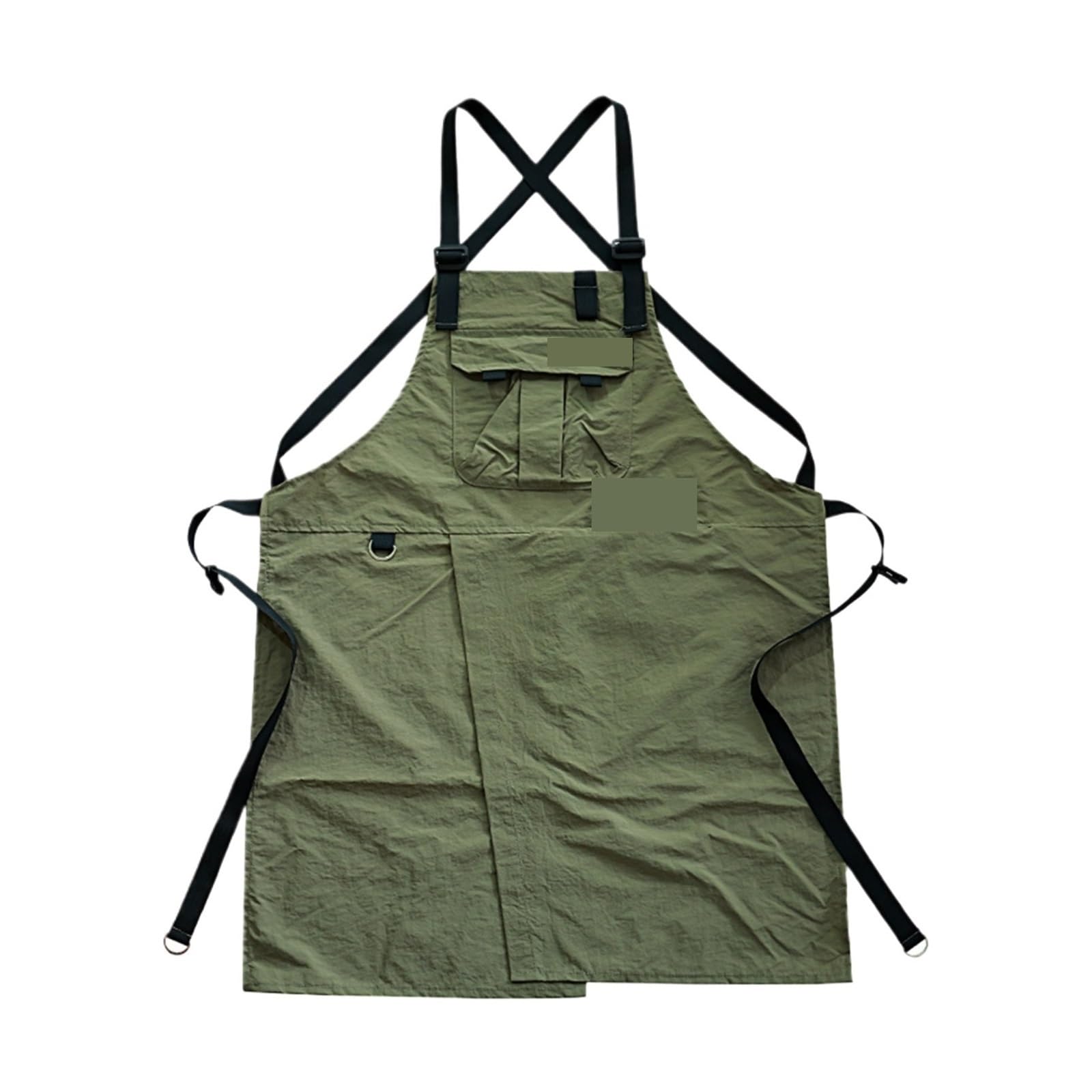 delantal Mono largo de trabajo for hombres y mujeres, transpirable, impermeable, con correas cruzadas en la espalda, for cafetería, sala arte