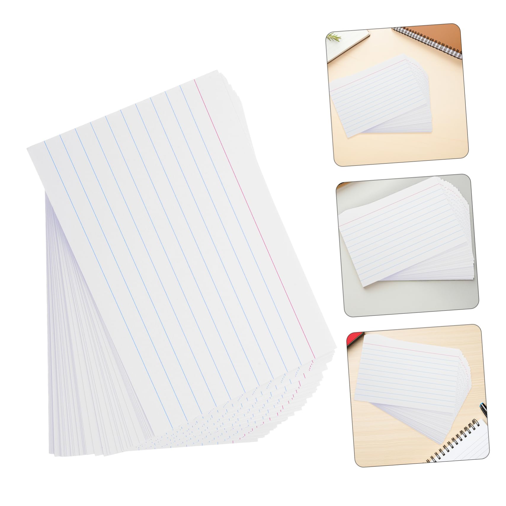 DOITOOL 200 Weiße Horizontale Karteikarten aus Papier zum Schreiben mit Glatter Oberfläche 4 Zoll Größe für Präsentationen und Prüfungen im Büro oder Unterricht