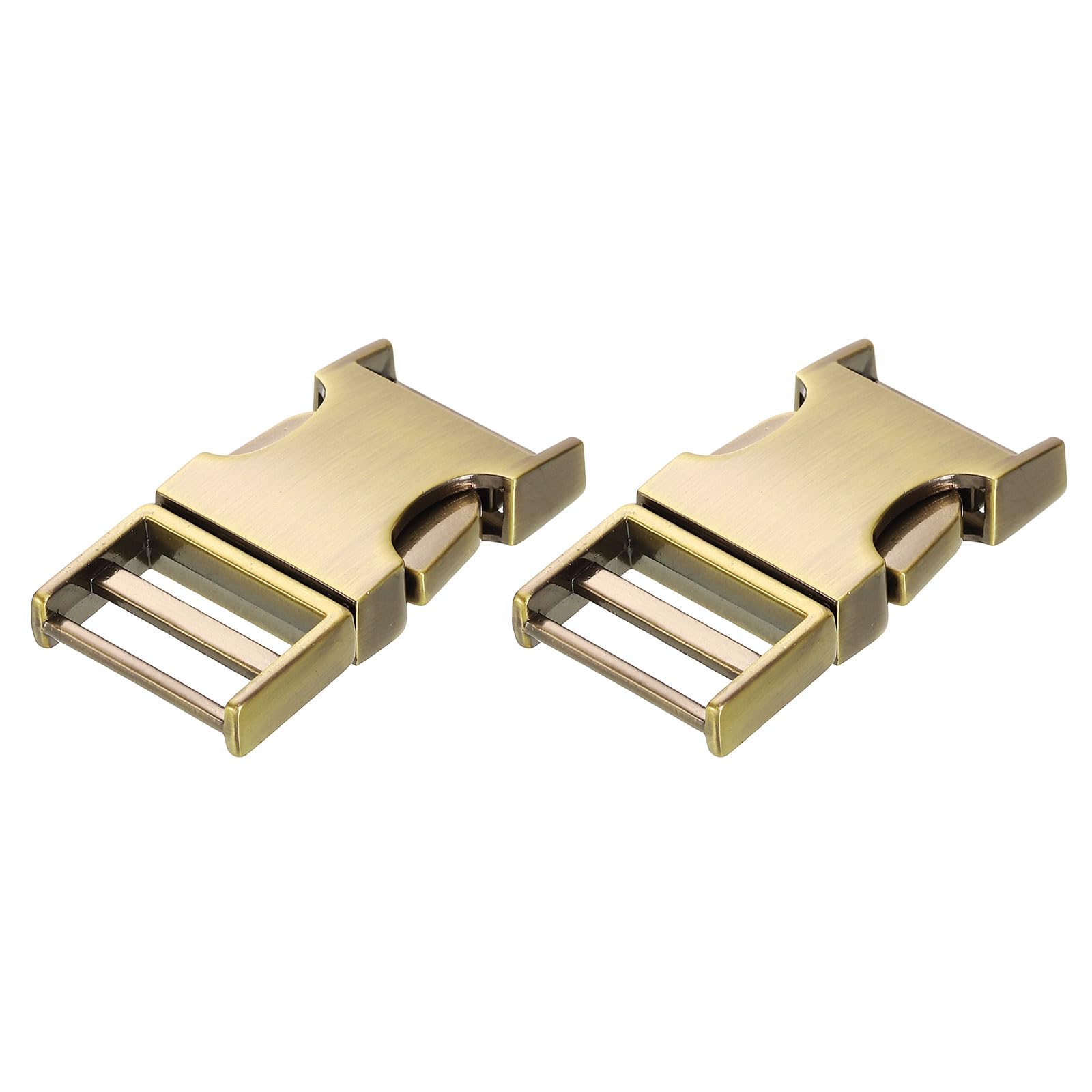 sourcing map 2 Pcs Metal Quick Side Release Buckle, 20mm/0.8" Collar Buckles Clip Flat Webbing Backpack Buckle for Leather Strap Collar Harness, Bronze