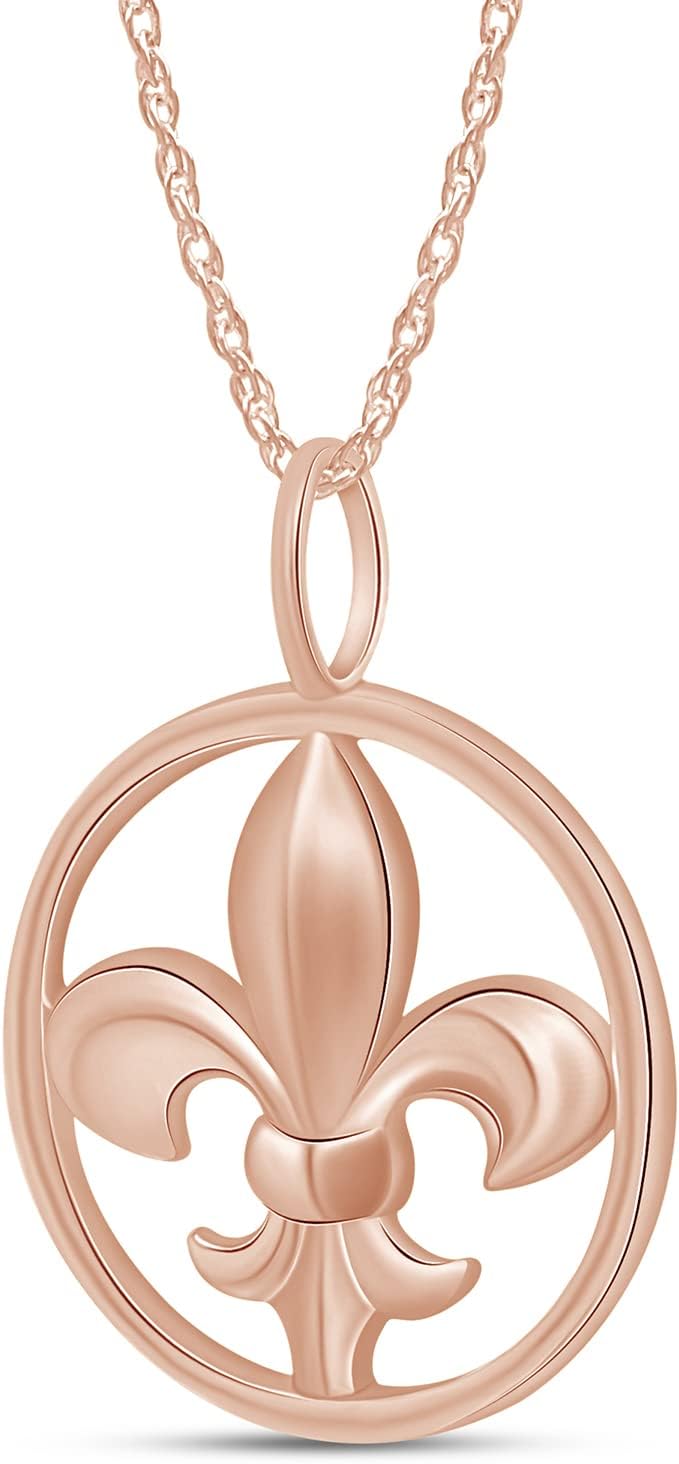 AFFY Fleur-de-lis Pendant Necklace – 14K Gold Over Sterling Silver, Dainty Jewelry Gift for Women, 18" Chain Included - Image 2