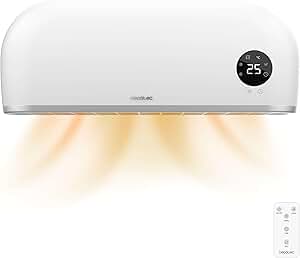 Cecotec Calefactor cerámico de baño ReadyWarm 2000 Max Box Ceramic con 2000 W, pantalla LED, mando a distancia y protección IPX2, 20 m2