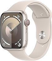 Vista 1 de Apple Reloj Series 9 [GPS + celular, 1.77 pulgadas] - Estuche Starlight con correa deportiva Starlight, S/M (renovado)
