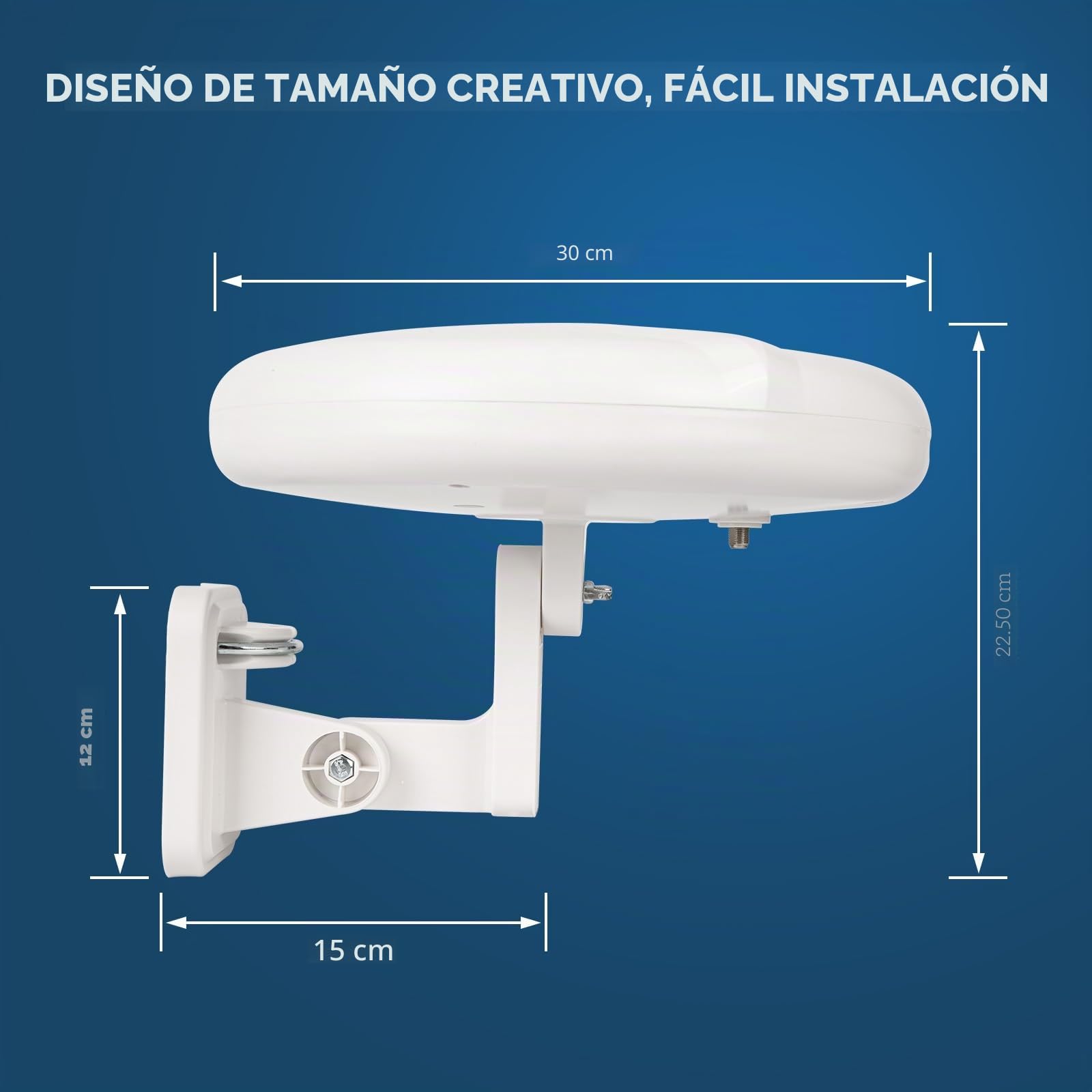 1byone - Antena de TV para exteriores de 360°, recepción omnidireccional de largo alcance de 100 millas para mejorar VHF y UHF 4K Ready HDTV Antena con estabilidad añadida para uso en