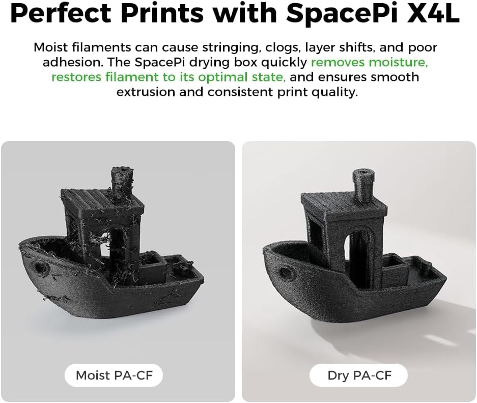 Image of Creality Filament Dryer Box for 4 Spools, Space Pi X4 Lite Dual Independent Heating Chambers with Fan, 75C Rapid Dryer for PLA PETG TPU ABS PET PC ASA PAHT, 3D Printer Filament Storage & Dehumidifier