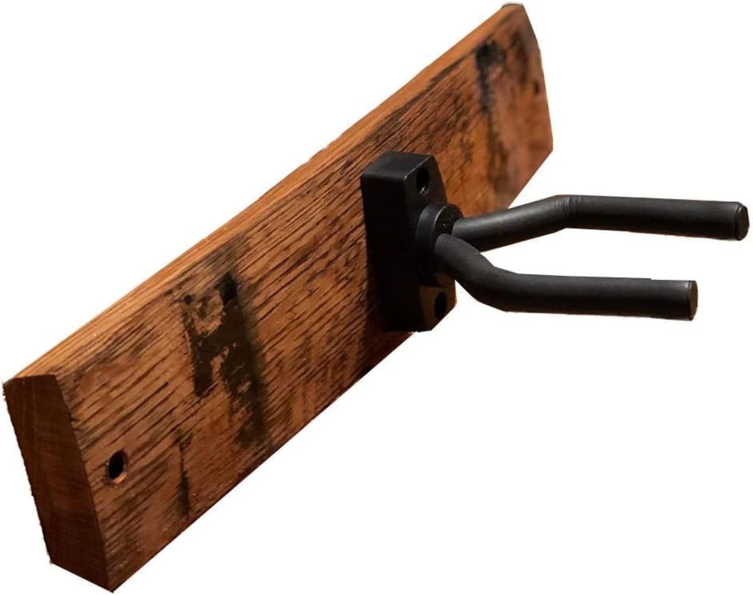 Coyle Woodworks Whiskey Barrel Stave 1-Guitar Wall Mount |Instrument Mount for Guitar, Ukulele, Violin, Banjo, Bass, Horizontal Guitar Hanger, Gloss Finish