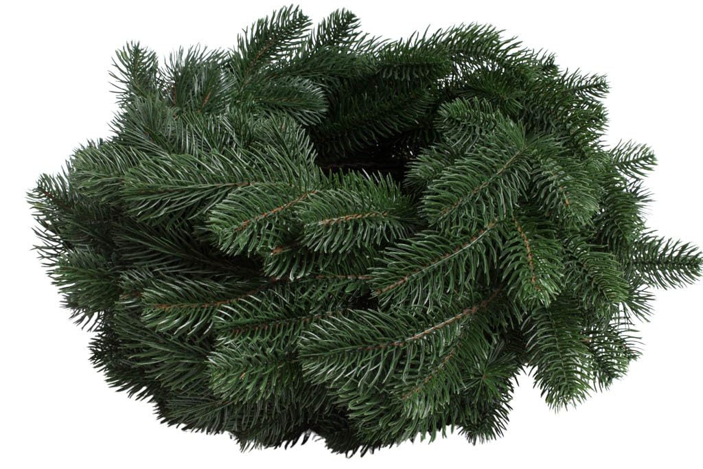 künstlicher Tannenkranz Karpaten auf Drahtring, beidseitig gebunden, Durchmesser 40 cm, Farbe: dunkelgrün