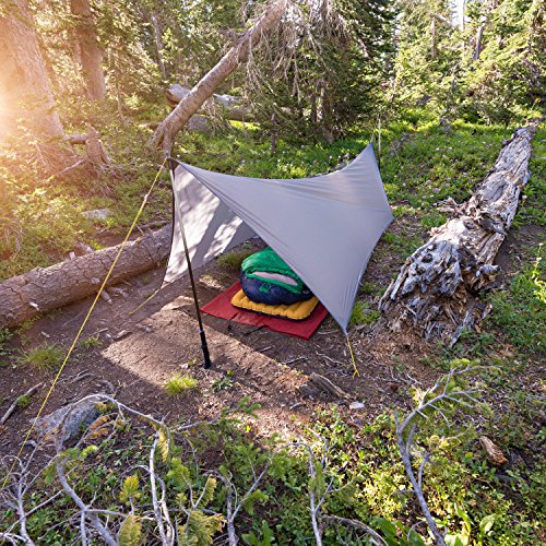 Sanctuary SilTarp - Ultralight and Waterproof Ripstop Silnylon Rain Shelter Tarp, Guy Line and Stake Kit - Perfect for Hammocks, Camping and Backpacking (12 feet by 10 feet - Flat Cut) - Thumbnail 5