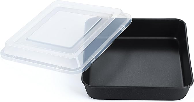 E-far 9x9 Inch Square Baking Pan with Lid Set