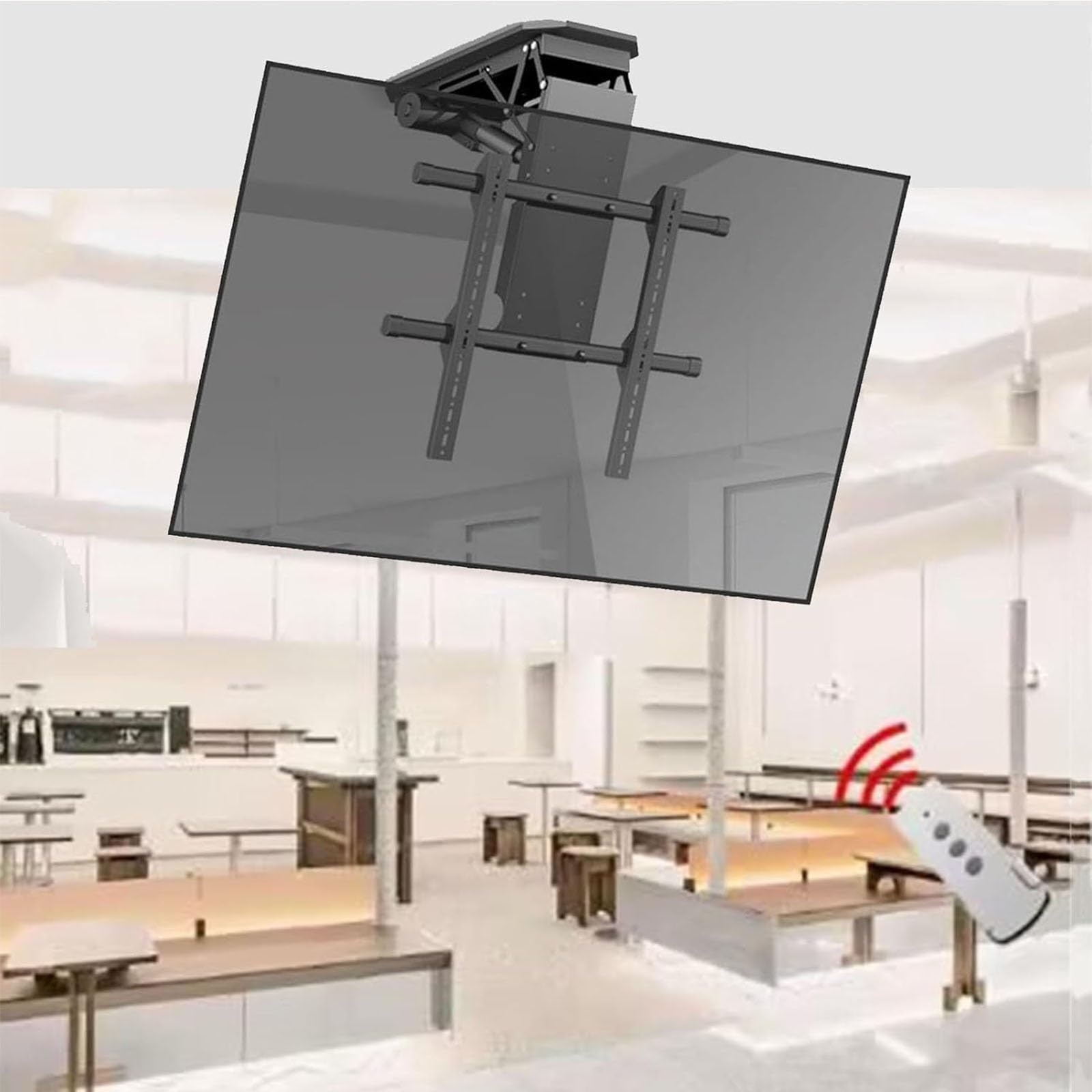 HPTHLY Adjustable Ceiling Tv Mount Bracket - Electric Tv Ceiling Mount,Hidden Fold-Down Tv Lift,0-85° Down Folding Motorized Ceiling Tv Mount, Electric Tv Lift With Auto Li,One Color