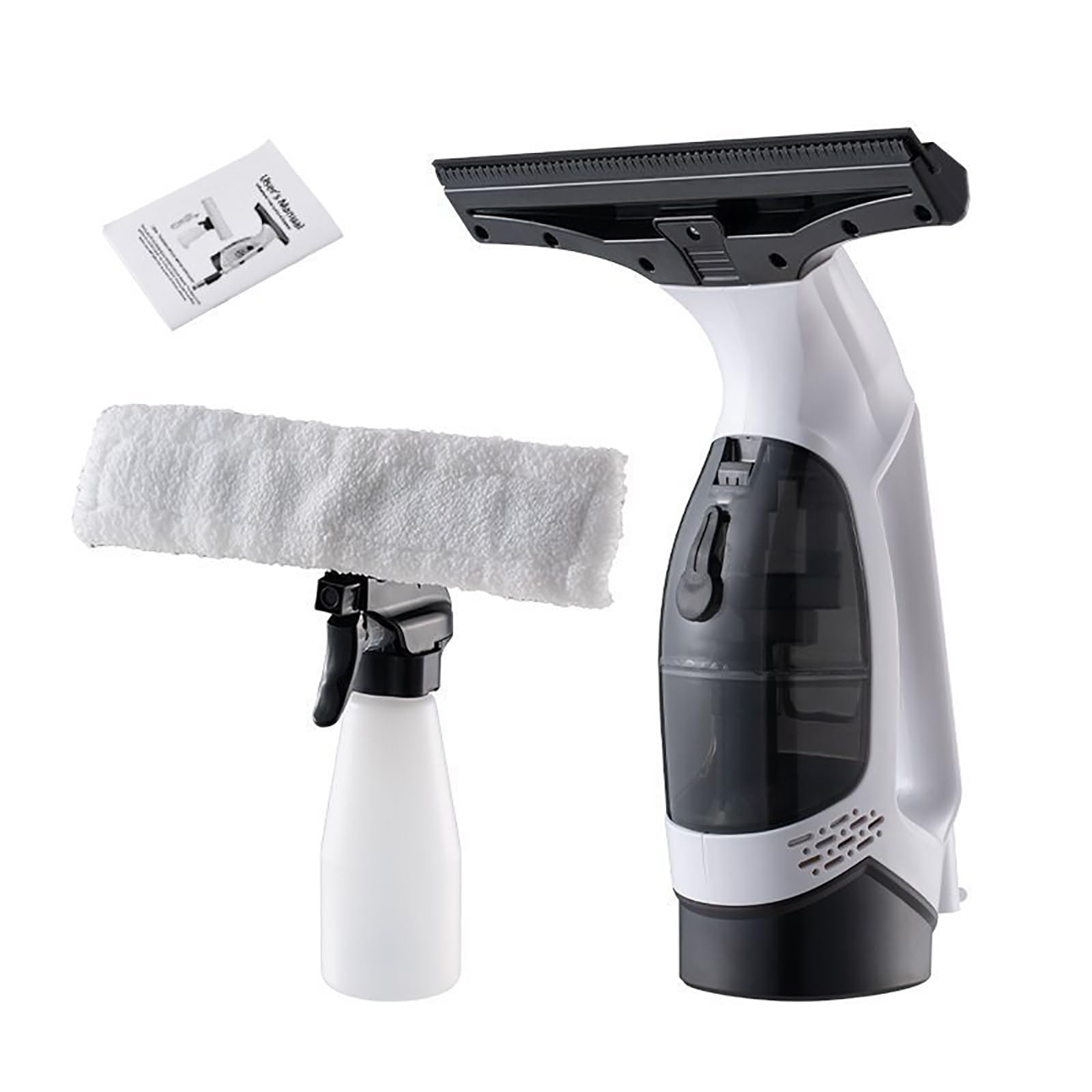 Bezprzewodowe elektryczne narzędzie do czyszczenia okien ze sprayem 300 ml i zbiornikiem 150 ml, silnym ssaniem 2 KPa do szkła, luster, prysznica, szyb samochodowych, blatów i płytek