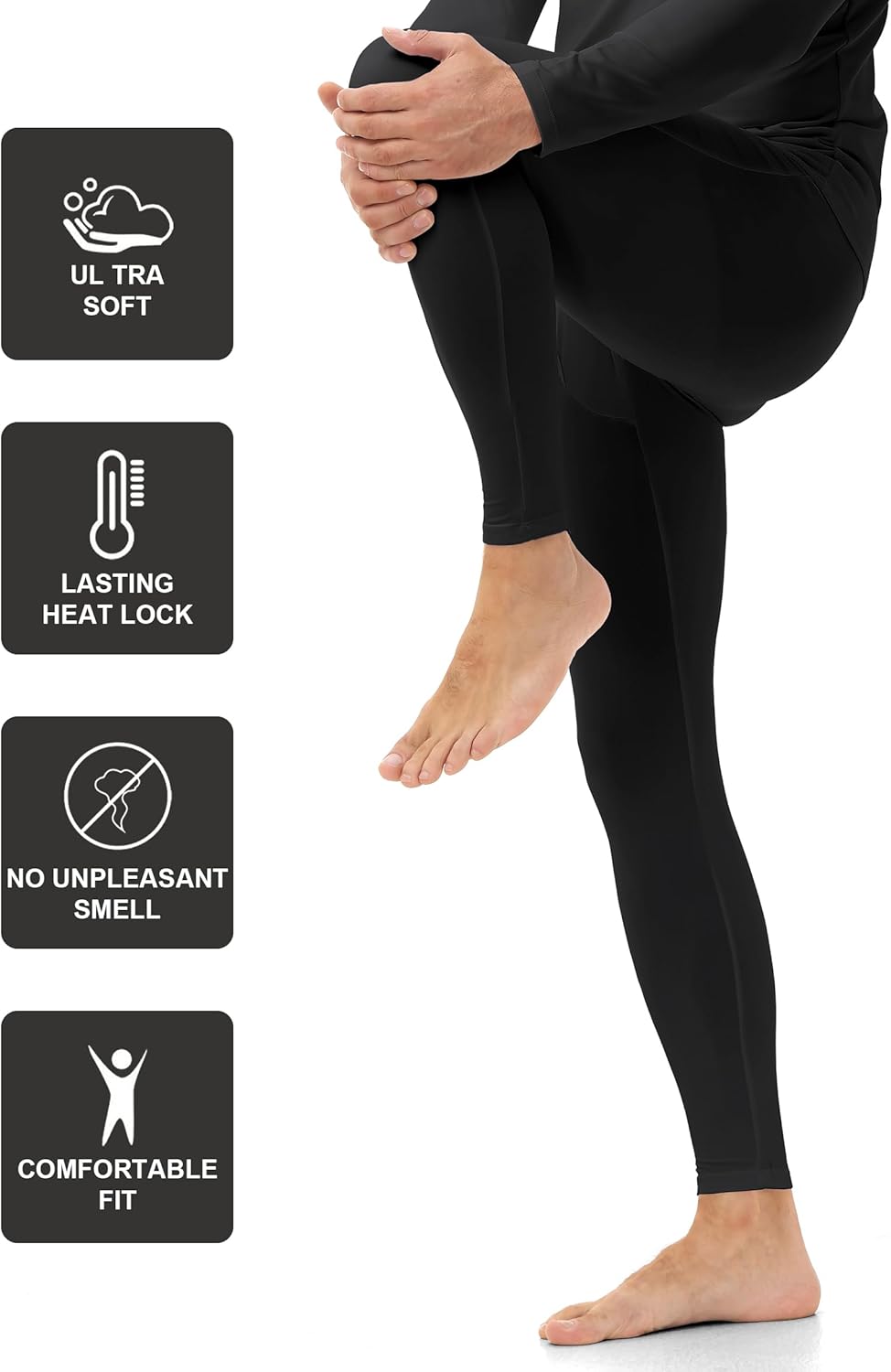 ZUTY 3 Pack Long Johns for Men Thermal Underwear Bottom Fleece Lined Pant Men's Leggings Base Layer for Cold Weather - Image 3