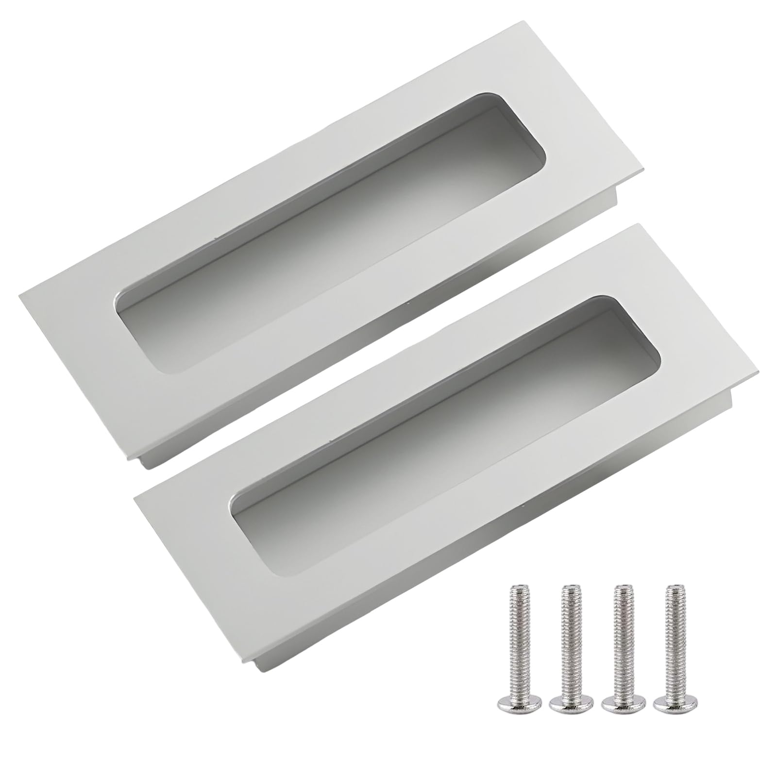 2 Maniglie A Incasso Per Mobili - Nero, Alluminio Spazzolato - Foto 2