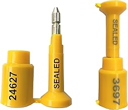 RAIBEX® Container Seal B105US Container SecuritySeal Bolt Seal Truck Seal Tamper Seal Lock | Yellow Color | Small Size | 50 Pcs |