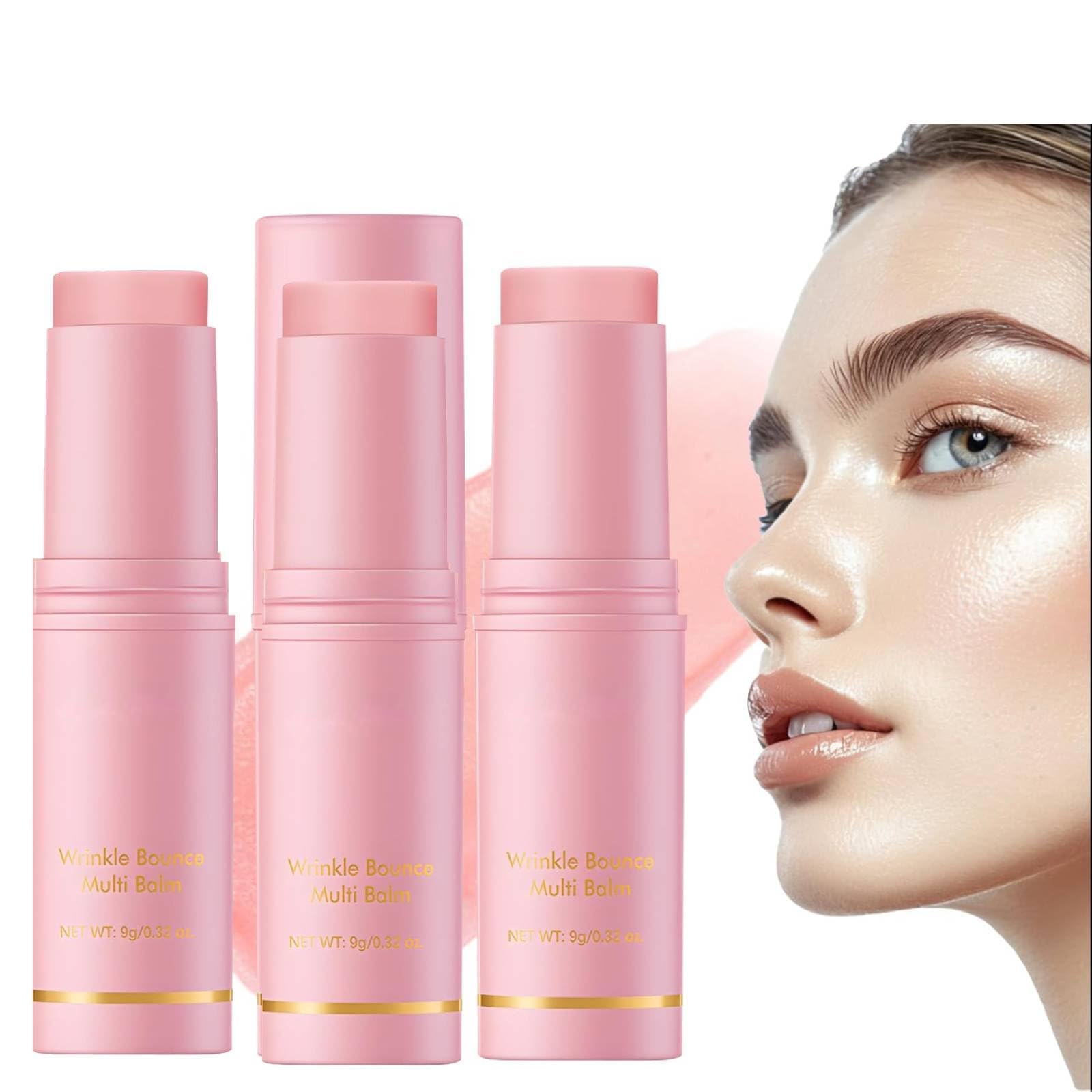Collagen Stick, Wrinkle Bounce Multi Balm, All-in-One Wrinkle Pure Wand, for Face Eye Lip Neck, 9g