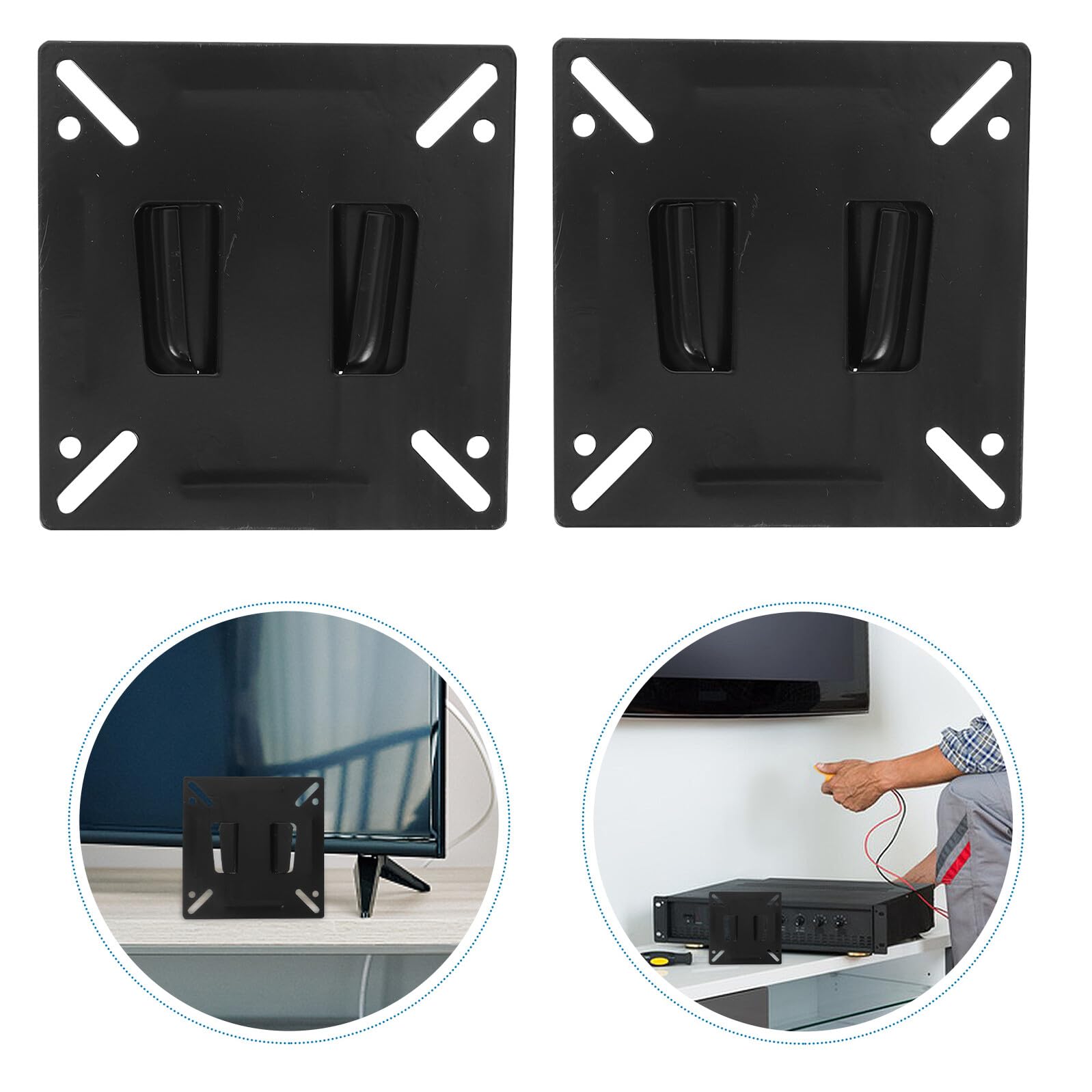 Mikinona 8 pezzi Staffa da Parete per Monitor Supporto in Ferro per Tv LCD e Cornici Digitali Rotazione Multidirezionale per Casa e Ufficio
