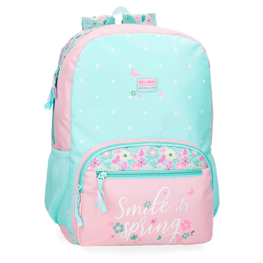 ROLL ROAD Spring Dream Mochila Escolar Adaptable a Carro Multicolor 31x42x13 cms Poliéster