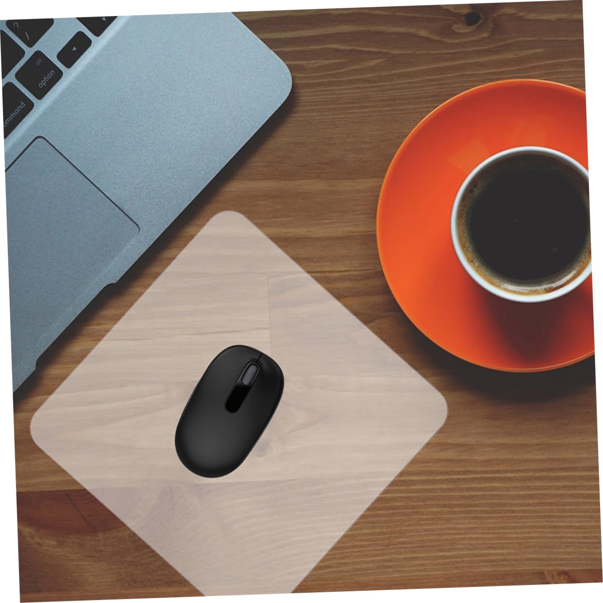 Tappetino Mouse per Gaming in Vetro Trasparente Ergonomico Resistente All’usura Superficie Liscia per Casa e Dormitorio