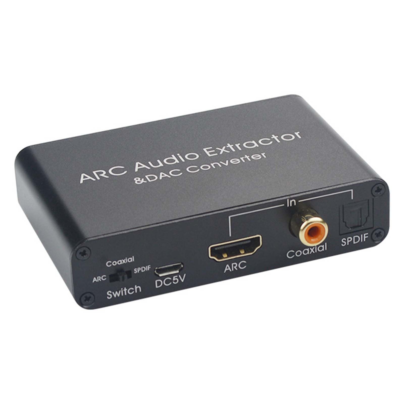 Convertisseur DAC 192KHz, Extracteur Audio d'arc, Prend en Charge Optique, Coaxial, Stéréo RCA, Écouteurs Stéréo De 3,5 Mm, Volume CEC Réglable, pour La Musique De Jeu De Théâtre À Domicile