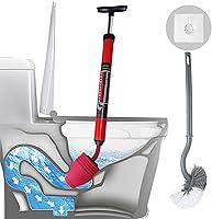 Rmticd High-Pressure Toilet Plunger & Brush Set - Powerful 87 PSI Air Unclogger for Toilets, Sinks, Showers & Clogged Drains
