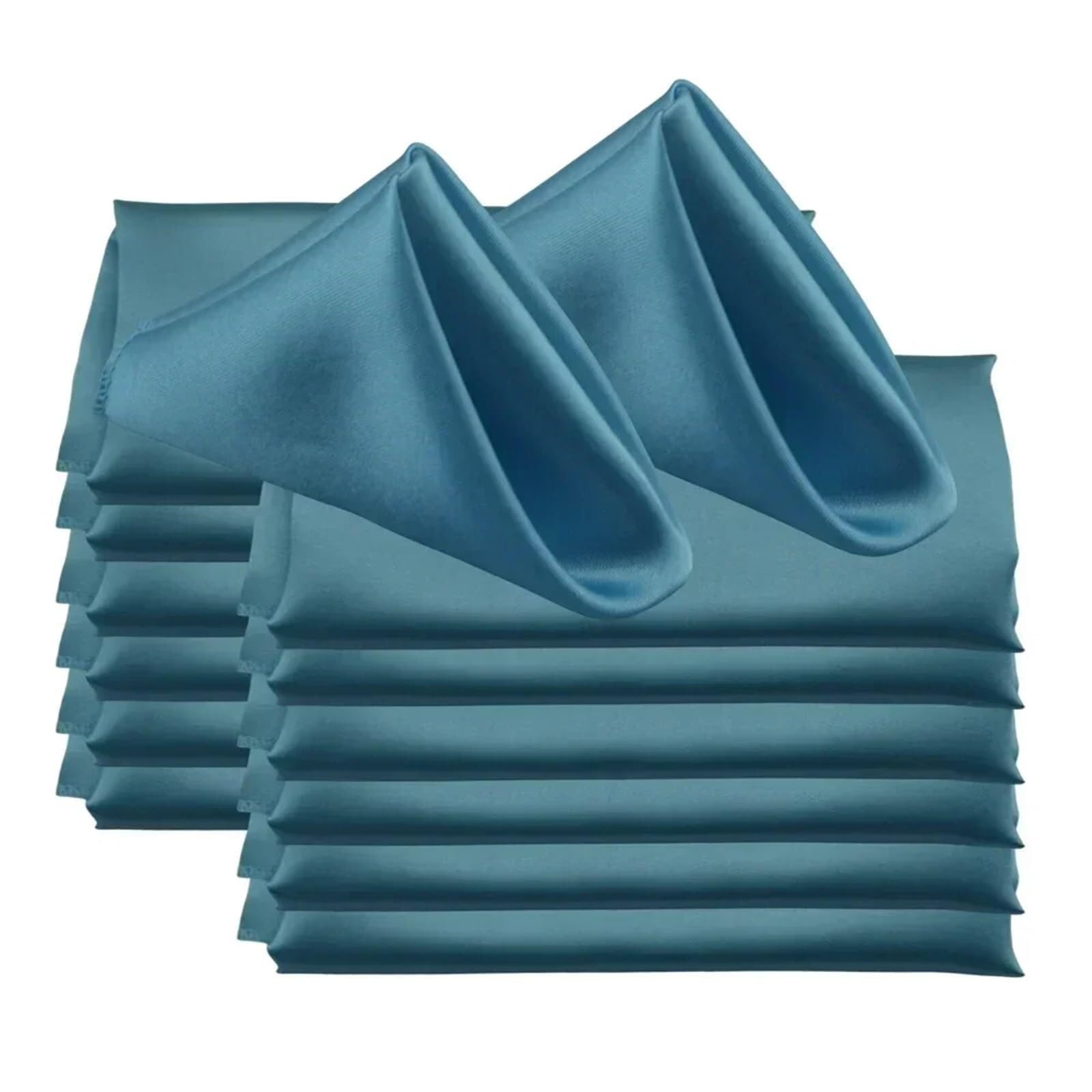 Servilletas De Tela Servilletas Cuadradas De Satén 60 Uds., 48x48cm Y 19 Pulgadas for Decoraciones for Fiesta Boda, Tela Suave for Cena, Restaurante(Light Blue)