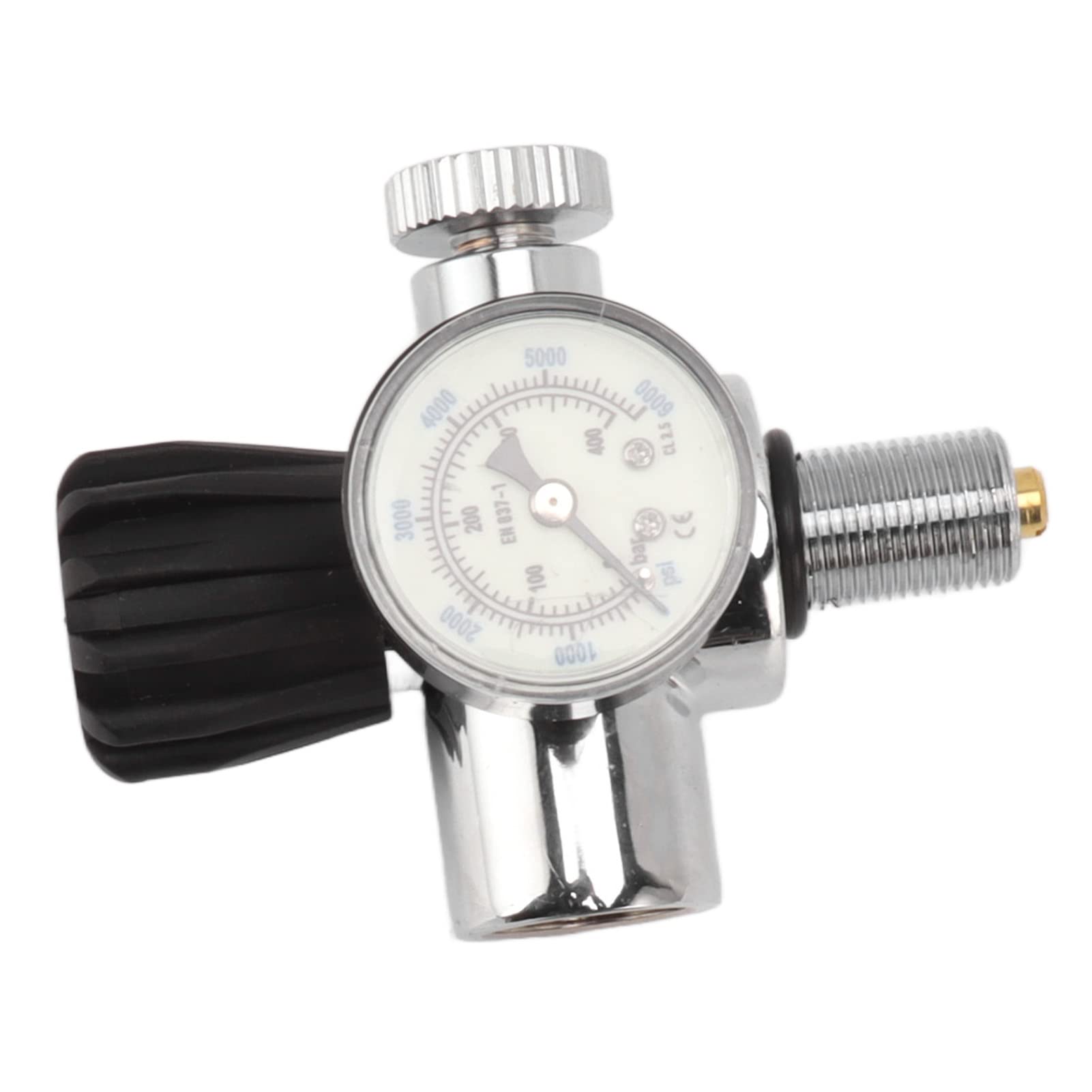 Srliya Preciso 6000psi 400Bar Scuba Tank Pressure Gauge Misuratore Luminoso a Doppia Scala per gli Appassionati di Immersioni Acciaio Inossidabile M18x1.5