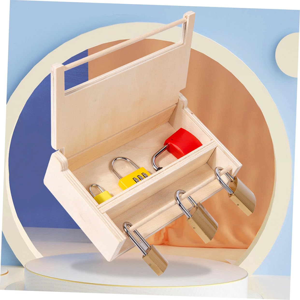 Educativo de Madera Montessori para Bebés Juguete de Encaje y Desbloqueo Desarrollo de Habilidades Motrices y Coordinación Manual para Pequeños