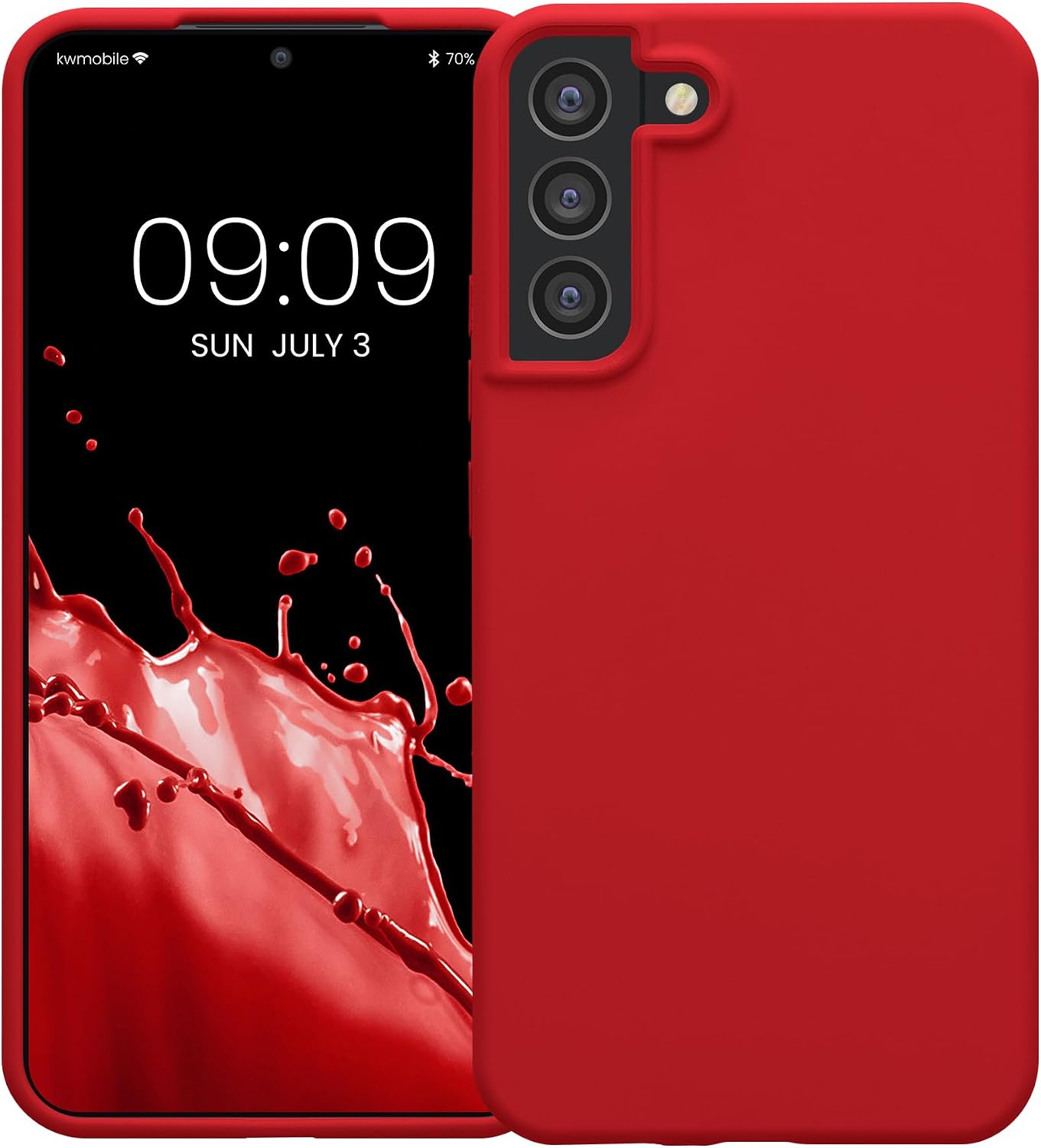 kwmobile Case Compatible with Samsung Galaxy S22 Plus Case - TPU Silicone Phone Cover with Soft Finish - Classic Red image 4