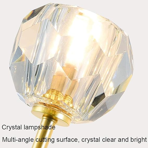 CukYi Wall Lamps Compatible with Living Room Wall Lamp - Copper Crystal Wall Lamp Modern - Interior Living Room Background Wall Lighting Wall Lamp Bedroom Bedside Lamp Wall Sconces,Muurbevestiging Licht photo 3