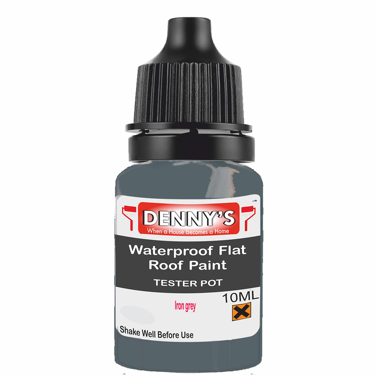 SCOOBYS PAINTS BACK IN THE MIX Chlorinated Rubber Flat Roof Paint – Waterproof Roof Sealer & Leak Repair Coating, Quick Drying, High Adhesion (Iron grey, 10ML Tester Bottle)