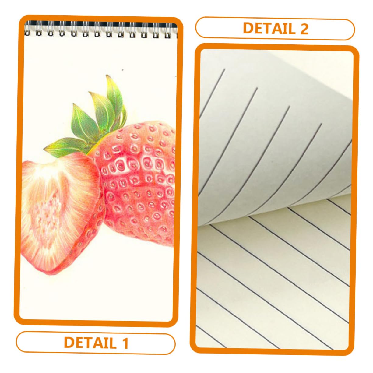 Cahier à Spirale A5 à Rabat, Papier Kraft, Lot de 4, Café