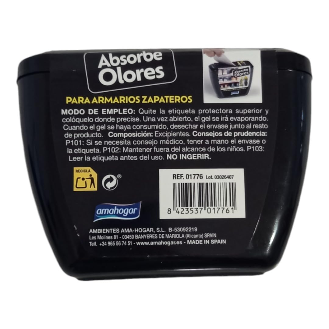 Gel Absorbe Olores para Armarios Zapateros, Lavanda, 200g, Pack de 6 Unidades