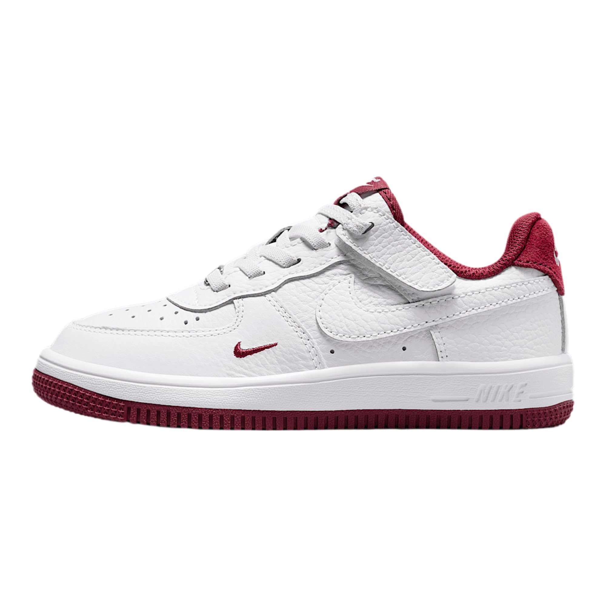 Nike Force 1 Low LV8 EasyOn Little Kids' Shoes (HF5510-100, White/Team Red/White) Size 8