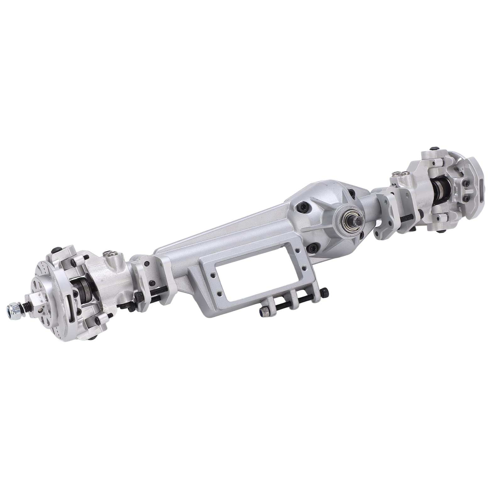 Metalowy kompletny zestaw przedniej osi do osiowej RBX10 RYFT, do 1/10 RC Crawler Car Upgrade - wysoka wytrzymałość, trwała konstrukcja, łatwa instalacja, (srebrny)