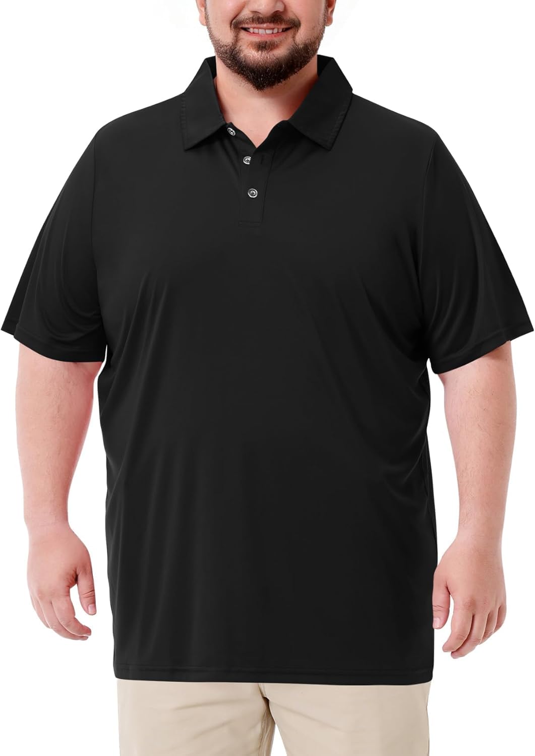 Big and Tall Men's Polo Shirt UPF 50+ Quick Dry Short Sleeve Collared Golf Shirt for Casual Work（XL-8XL）