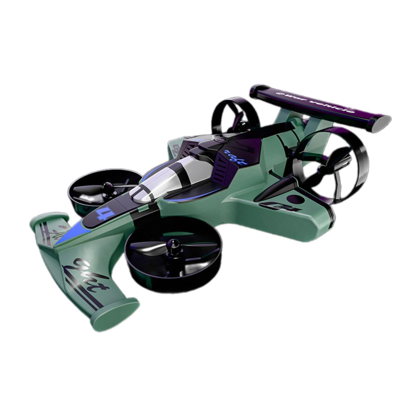 Avión Teledirigido RC Coche Volador Cuadricóptero Eléctrico con Control a Distancia Grados y Material PP Adecuado para Adultos, Verde