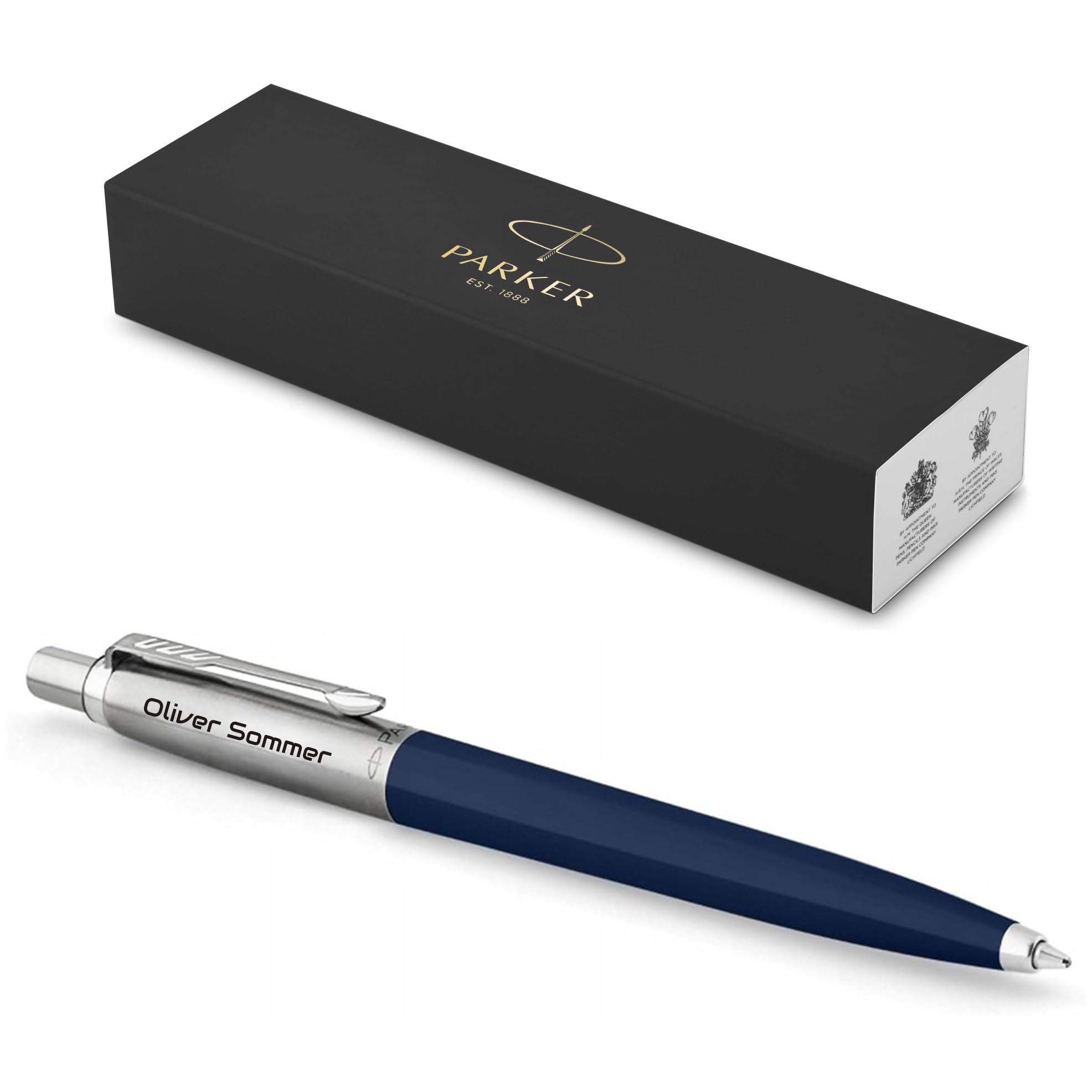 Parker Jotter Penna A Sfera Personalizzata Con Incisione Laser – Fusto In Plastica, Dettagli Acciaio, Colori Blu, Rosso, Nero, Bianco, Inchiostro Nero, Idea Regalo Unica