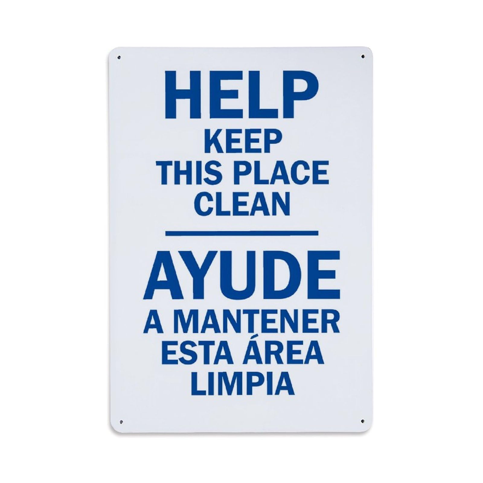 Enderetf Vintage Help Keep This Place Clean Tin Sign Metal Poster, Home Bar Garage Man Cave Cafe Indoor & Outdoor Wall Decoration 8X12inches