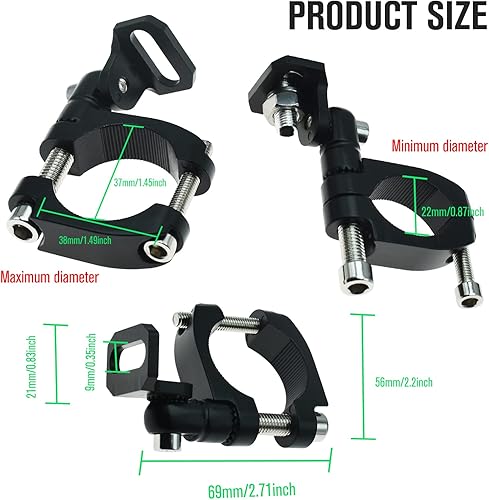 Miniatura 6 de Soporte de montaje UTV de 360 para banderaluz de látigo LEDantena compatible con barra antivuelco de 1.75-2 pulgadas (soporte ajustable)