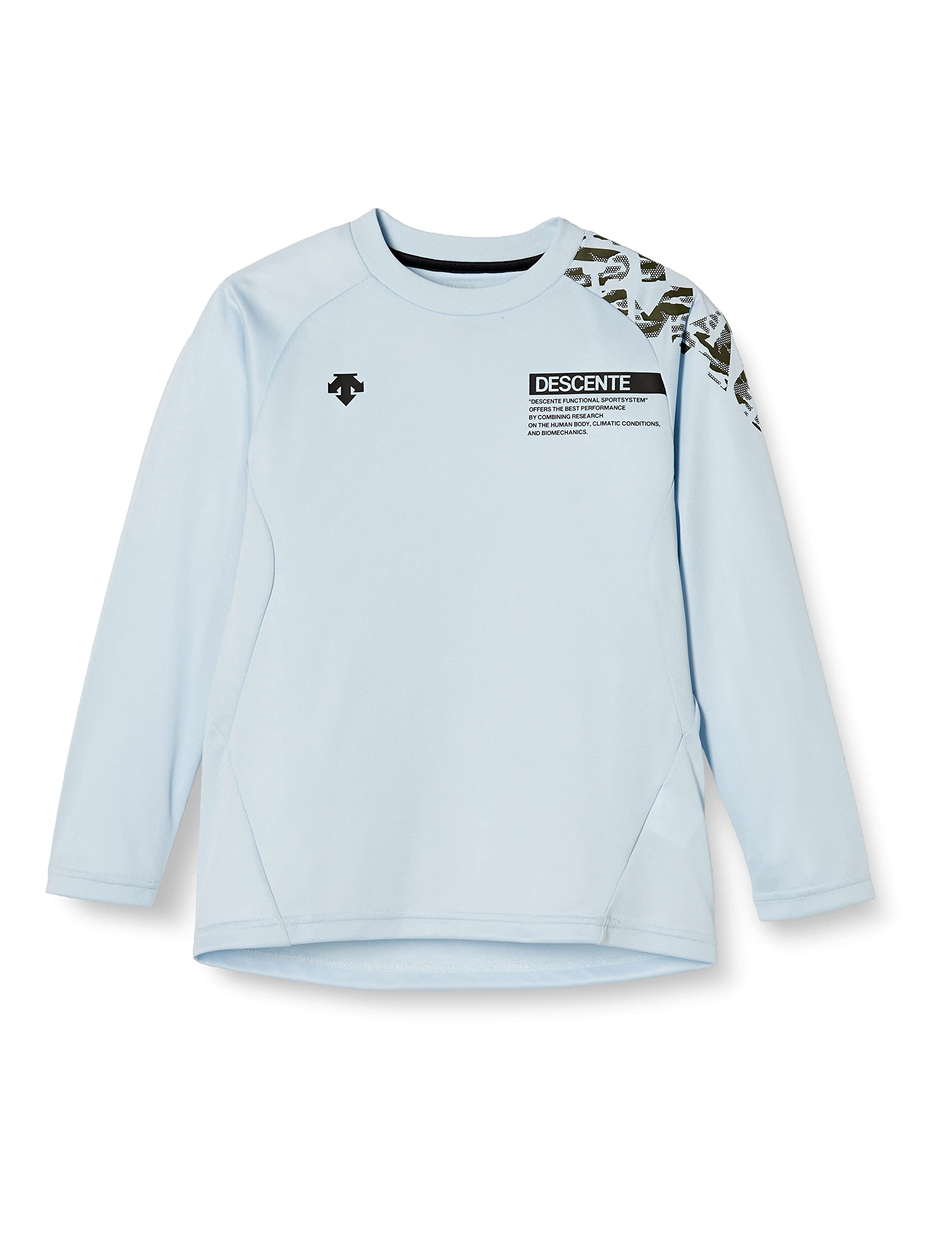 Descente Long Sleeve Shirt, Volleyball, Sweat Absorbent, Quick Drying, Stretch, Junior, Kids, Boys, Girls, Unisex, Practice, White, Standard, wht, 140