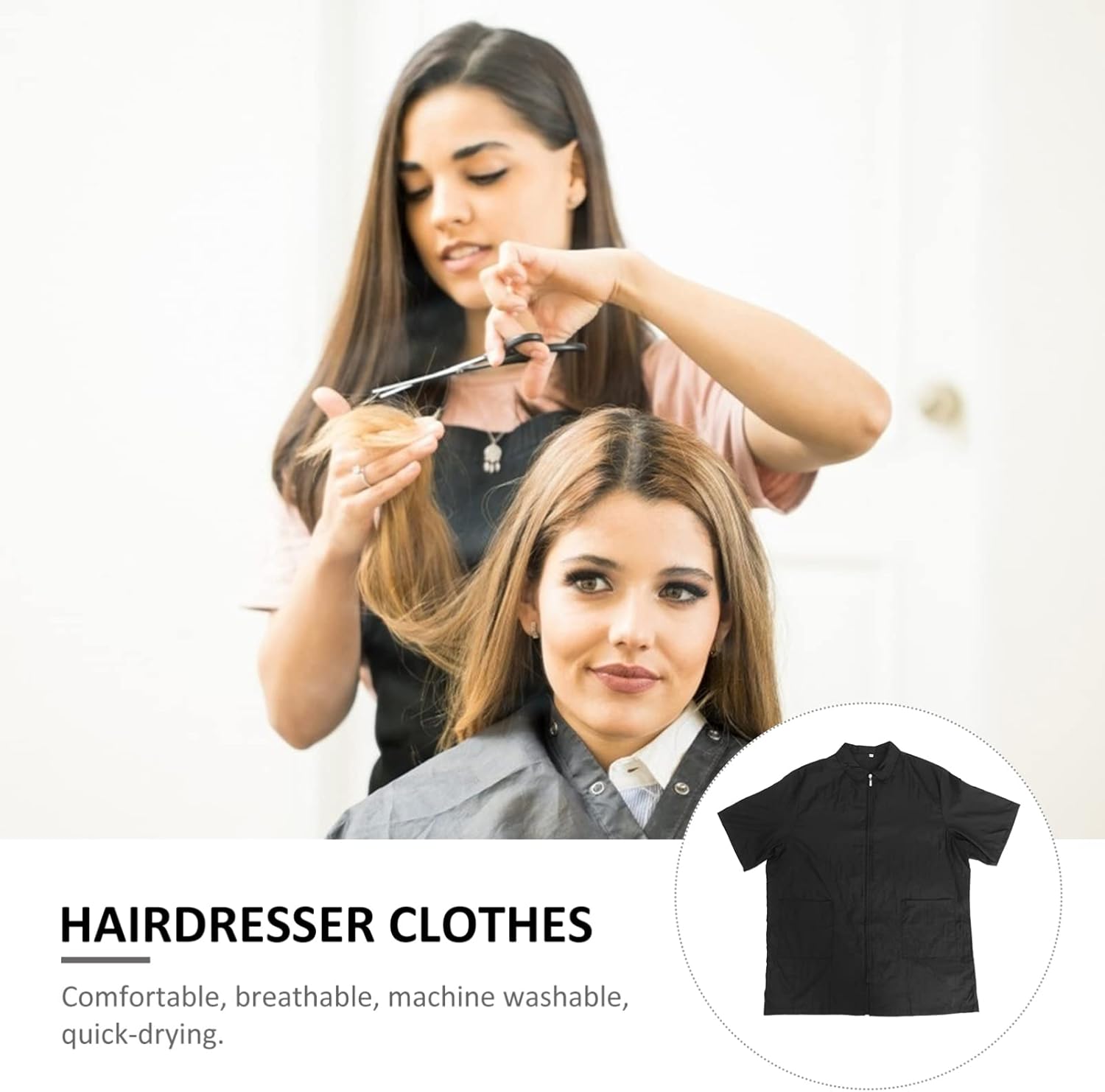 Mobestech Hair Dye Clothes Short Sleeve Hair Smock with Waterproof Fabric and Practical Pocket for Salon Treatment Xl - Image 8