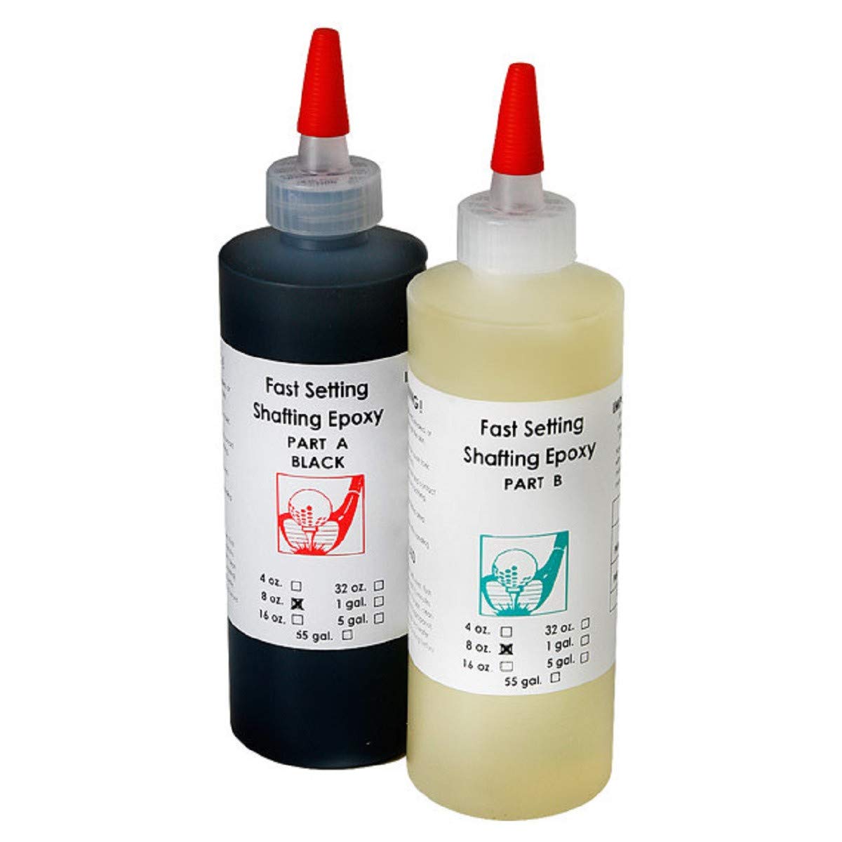 Hireko Fast Setting Golf Club Shaft Epoxy (16-Ounce kit), Professional Strength 30 Minute Golf Club Repair, for All Steel & Graphite Golf Shafts, Drivers, Irons, Wedges, Putters, Golf Head Materials